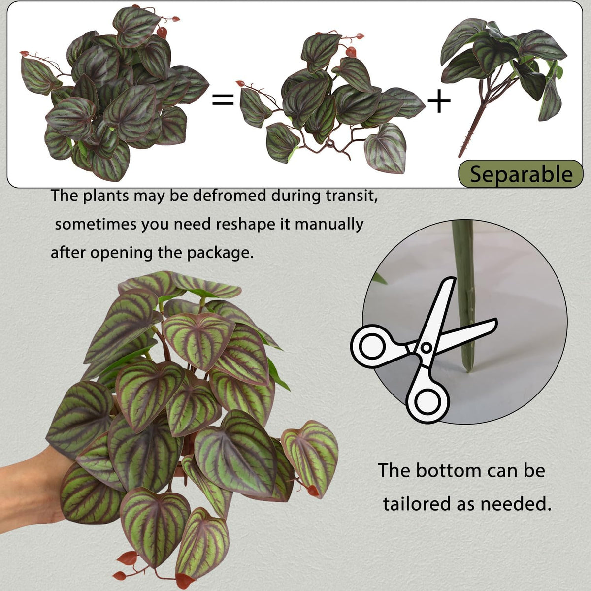 IBWell Fake Reptile Plants for Reptile Terrarium Plants, Reptile Plant Décor, Turtle Tank Plants