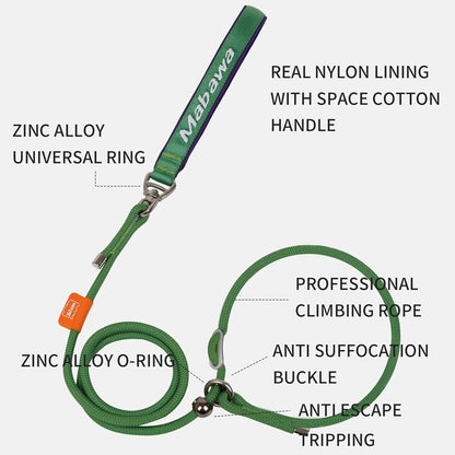 Dog Anti-Slip Leash 5FT with Metal Stopper - Durable No-Pull Training Lead for Small, Medium &