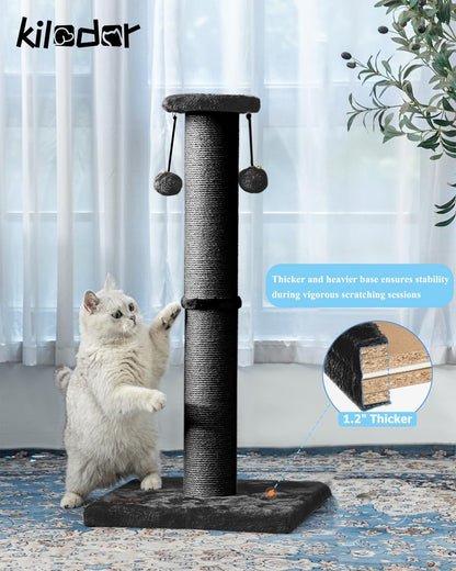 Kilodor 34Inch Tall Cat Scratching Post,4.3Inch Diameter Large Sisal Cat Scratch Post with Ball