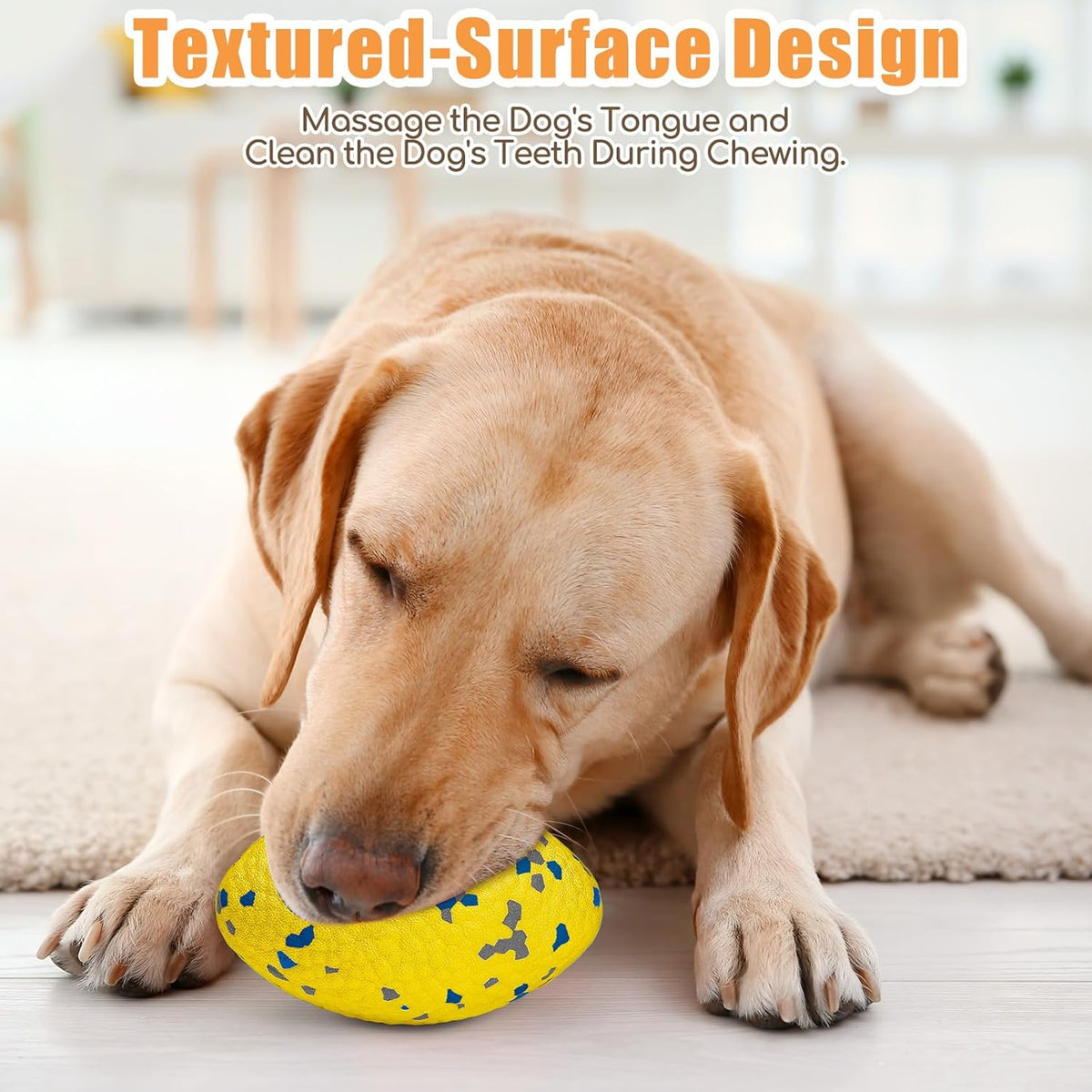 4.72" Indestructible Large Rugby Balls for Aggressive Chewers Durable Olive Bouncy Interactive