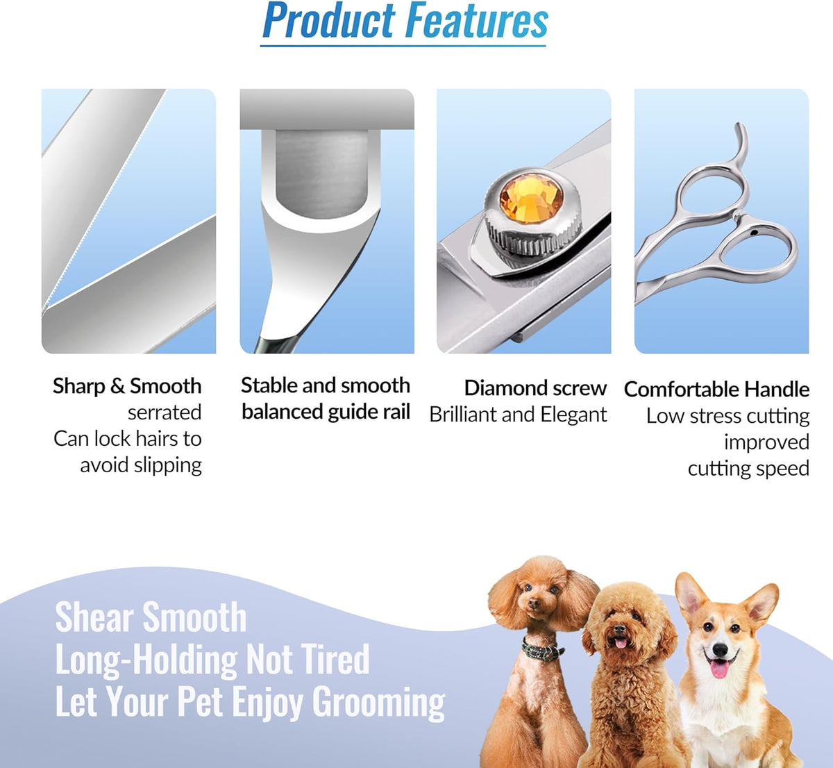 Fenice Professional Dog Grooming Scissors: Shears Set for Dogs Trimming Made Of Japanese 440C