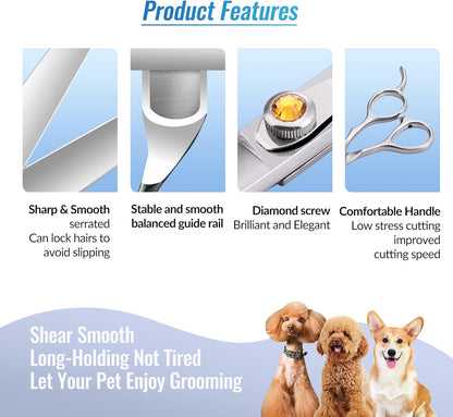 Fenice Professional Dog Grooming Scissors: Shears Set for Dogs Trimming Made Of Japanese 440C