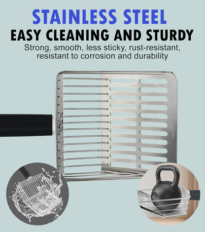 Cat Litter Scoop, Solid and Durable Kitty Metal Scooper, Stainless Steel Sifter, Heavy Duty, for