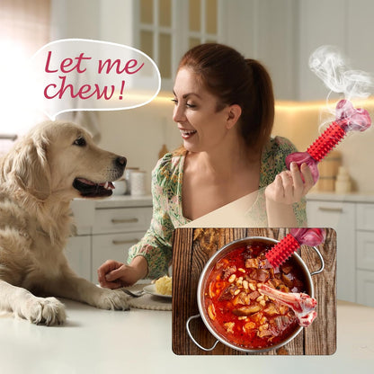 Apasiri Tough Dog Toys for Aggressive Chewers Beef Flavor: 8" Dog Chew Bone for Large Breed, Nylon