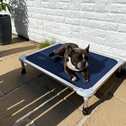 Veehoo Chew Proof Elevated Dog Bed - Cooling Raised Pet Cot - Silver Aluminum Frame and Durable