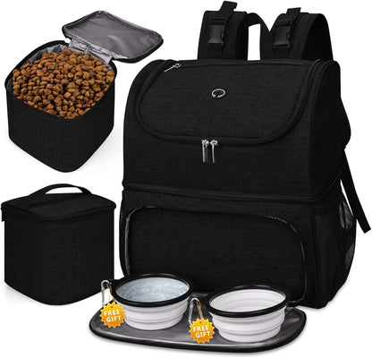 BAGLHER Pet Travel Bag, Double-Layer Pet Supplies Backpack (for All Pet Travel Supplies), Pet