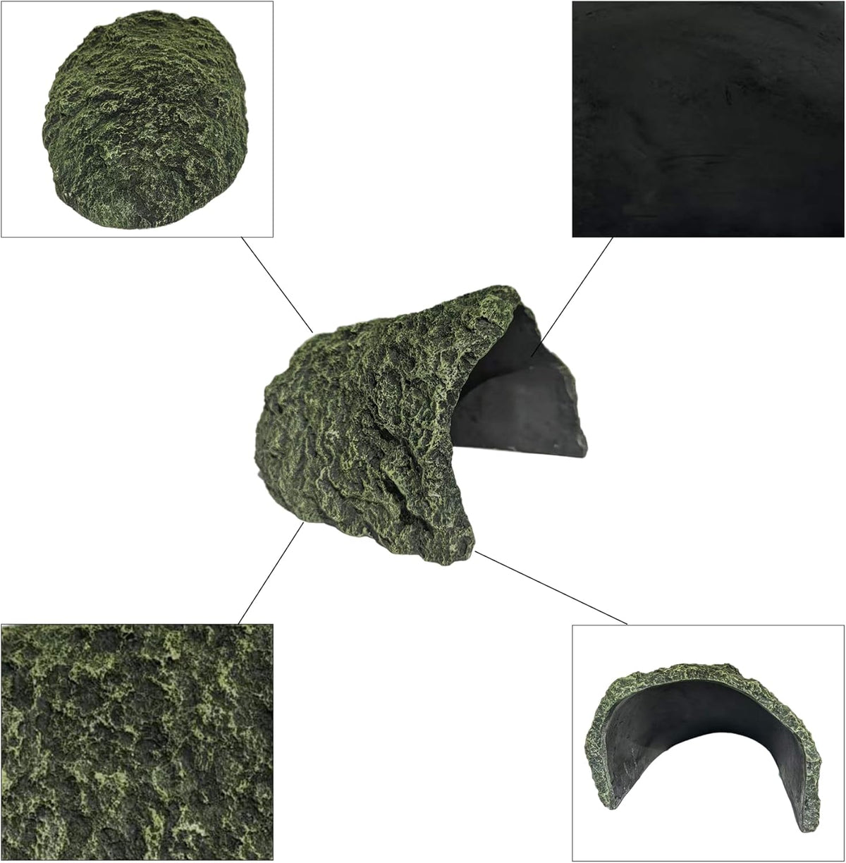 Oversize Resin Rock Reptiles Large Hideout Cave – Ideal for Turtles, Lizards, Bearded Dragons