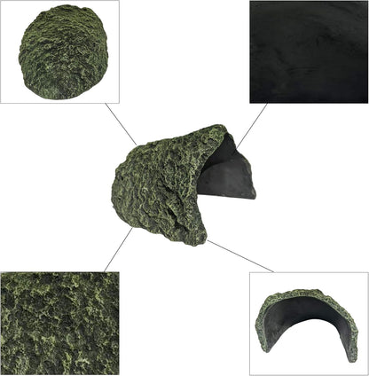 Oversize Resin Rock Reptiles Large Hideout Cave – Ideal for Turtles, Lizards, Bearded Dragons