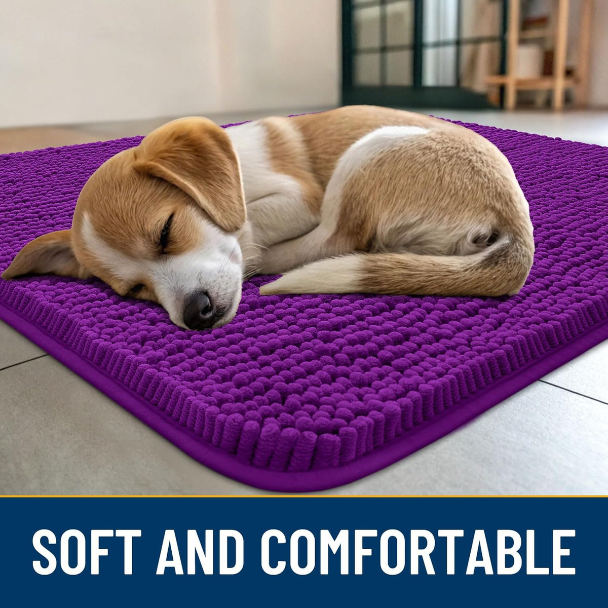 Smiry Dog Door Mat for Muddy Paws 30x20, Absorbs Moisture and Dirt Doormat, Non-Slip Washable Quick
