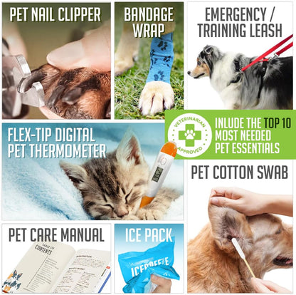 EVERLIT Pet Medic First Aid Kit | 95 Pcs Vet-Approved Medical, Outdoor & Emergency Supplies for