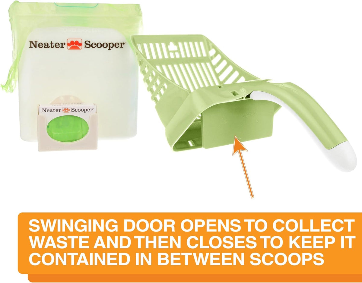 Neater Pet Brands Neater Scooper Standard Cat Litter Scoop, 195 Refill Bags – Mess-Free Cat Litter