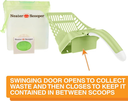 Neater Pet Brands Neater Scooper Standard Cat Litter Scoop, 60 Refill Bags – Mess-Free Cat Litter