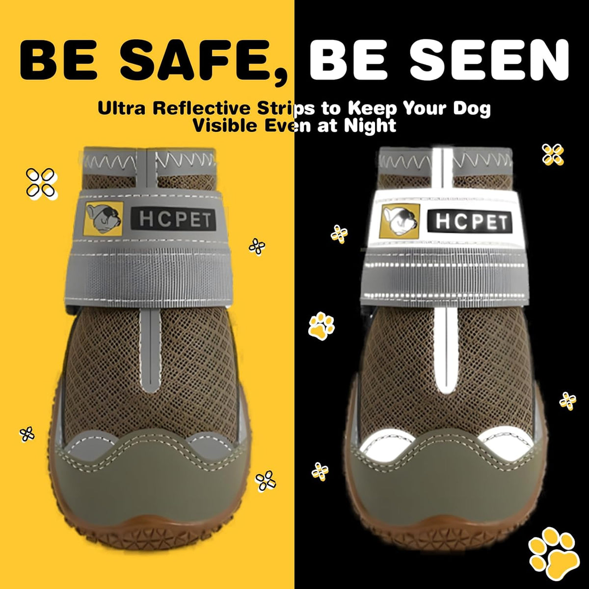 Hcpet Dog Shoes for Large Dogs, Breathable Dog Booties for Small Medium Dogs, Anti-Slip Dog Boots &