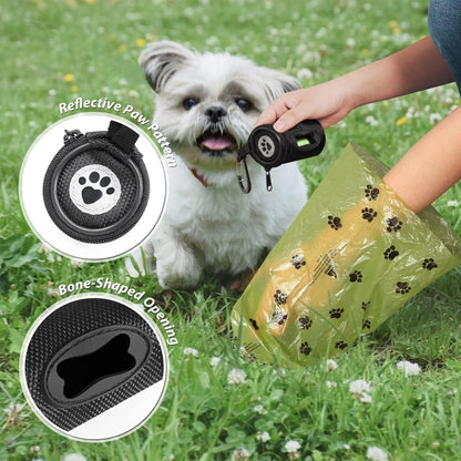 Dog Poop Bag Holder for Leash Doggie Waste Bag Dispenser Soft Fabric Puppy Potty Carrier Small