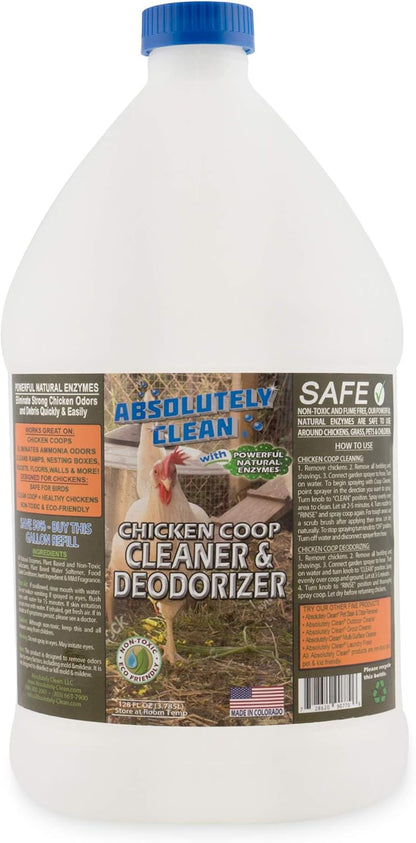 Absolutely Clean Chicken Coop Cleaner and Deodorizer, Veterinarian Approved, Powerful, Natural