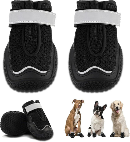 Hcpet Dog Boots for Large Dogs, Dog Shoes for Hot Pavement Winter Snow, Paw Protector Dog Booties