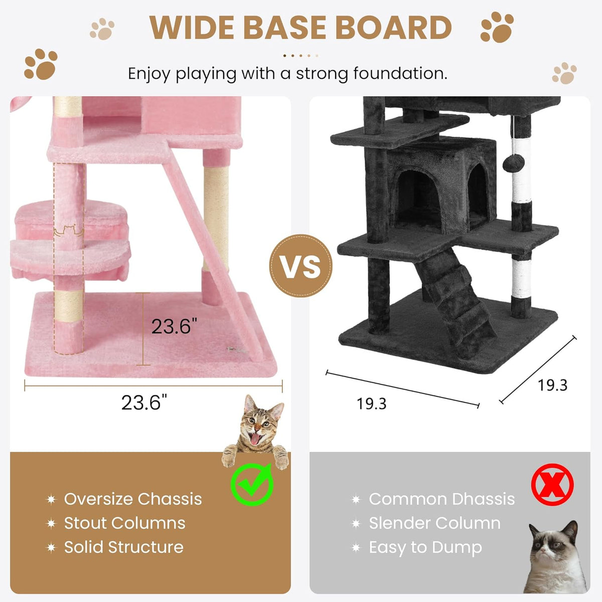 SHA CERLIN 65in Larger Cat Tree Tower Condo for Indoor Kitties/Multi-Level Furniture Activity