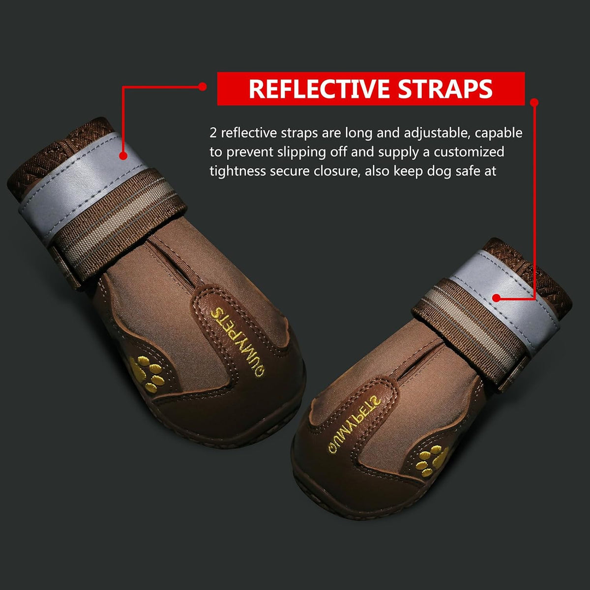 QUMY Dog Shoes for Large Dogs, Medium Dog Boots & Paw Protectors for Winter Snowy Day, Summer Hot