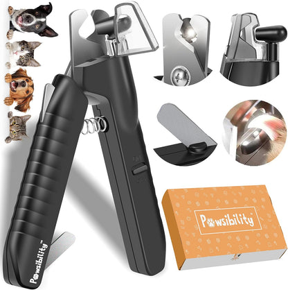 Reinvented Pet Nail Clippers for Your Pal - USB Rechargeable LED Light for Bloodline | Razor Sharp