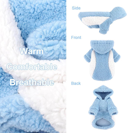 YIKEYO Dog Hoodie Pet Clothes Sweater with Hat Soft and Warm Cold Weather for Small Patchwork