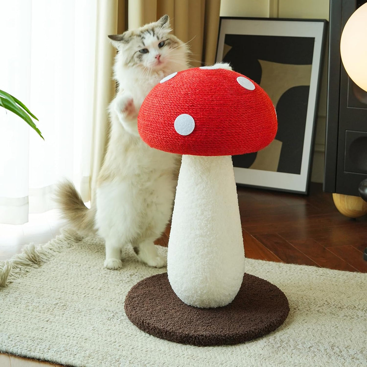 Mushroom Cat Scratcher, Cute Cat Scratching Post, Durable Sisal Rope Cat Scratching Board, Kitten
