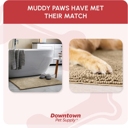 My Doggy Place Microfiber Dog Mat for Muddy Paws, 60" x 36" Oatmeal - Non-Slip, Absorbent and