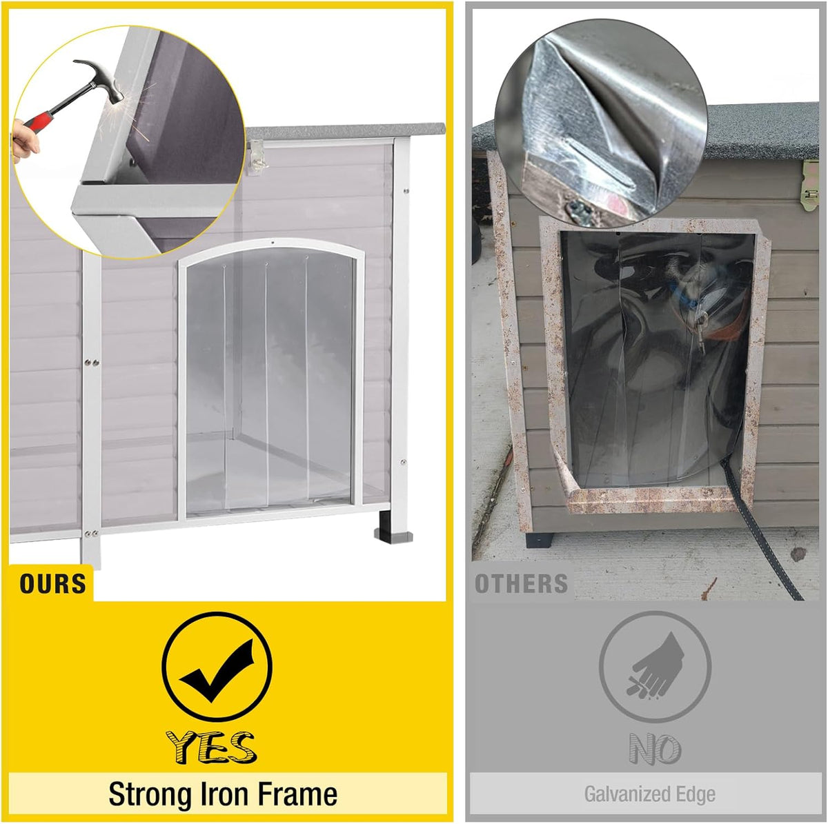 Aivituvin Dog House Insulated Outdoor Dog Kennel with Heated Liner for Winter 59" Extra Large