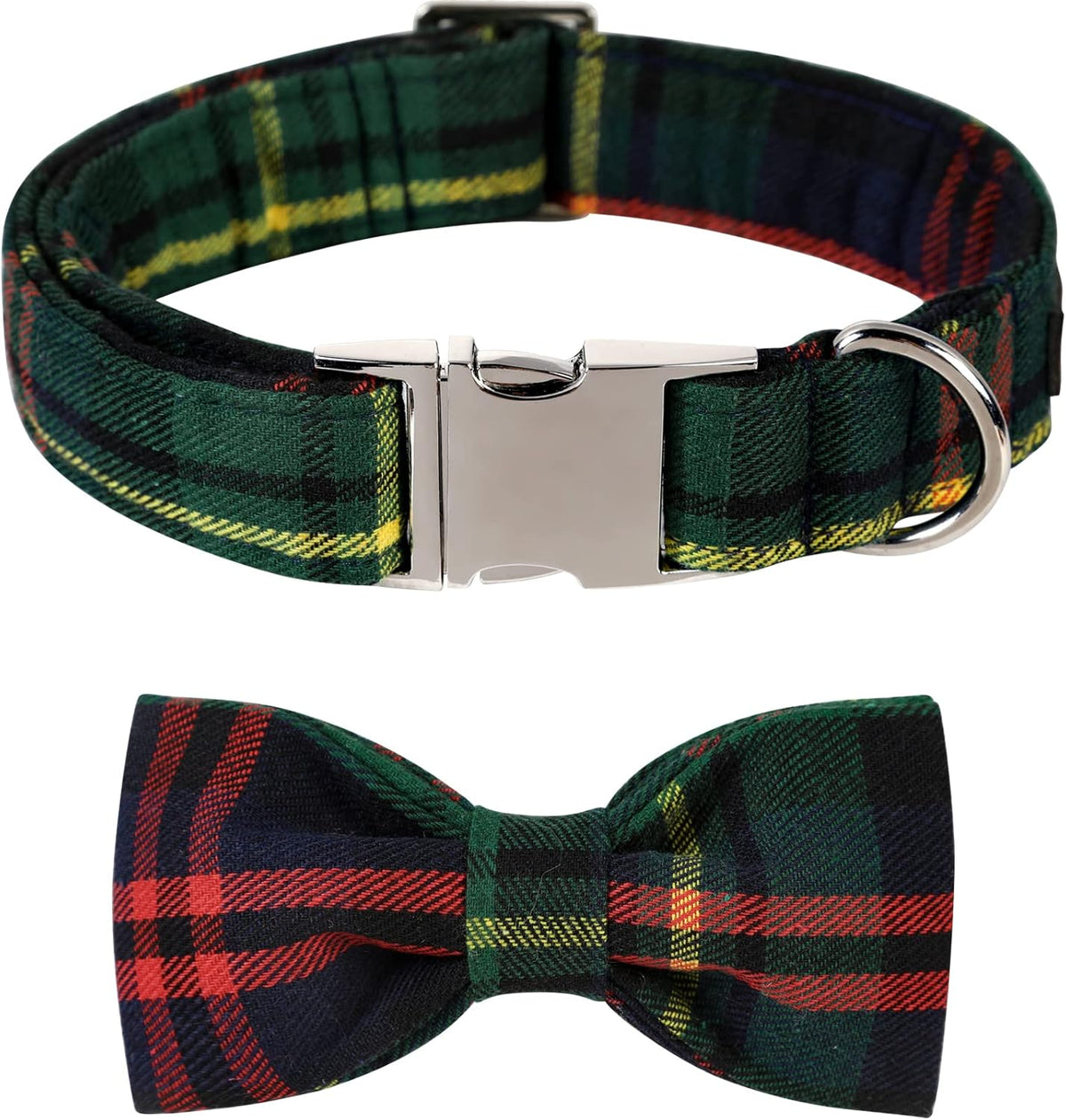 Lionet Paws Christmas Dog Collar with Bowtie Durable Adjustable Handmade Comfortable Bow Tie Dog