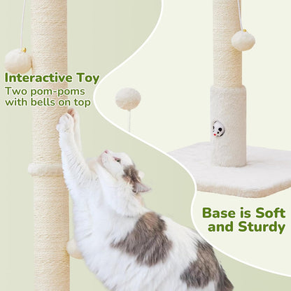 Cat Scratching Posts 33" for Adults Cats, Cat Scratcher with Soft Fabric Covering Base and Durable