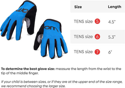 woom TENS Bike Gloves, Child’s & Youth Bicycle Full Finger Protection with Grip for Road Cycling &
