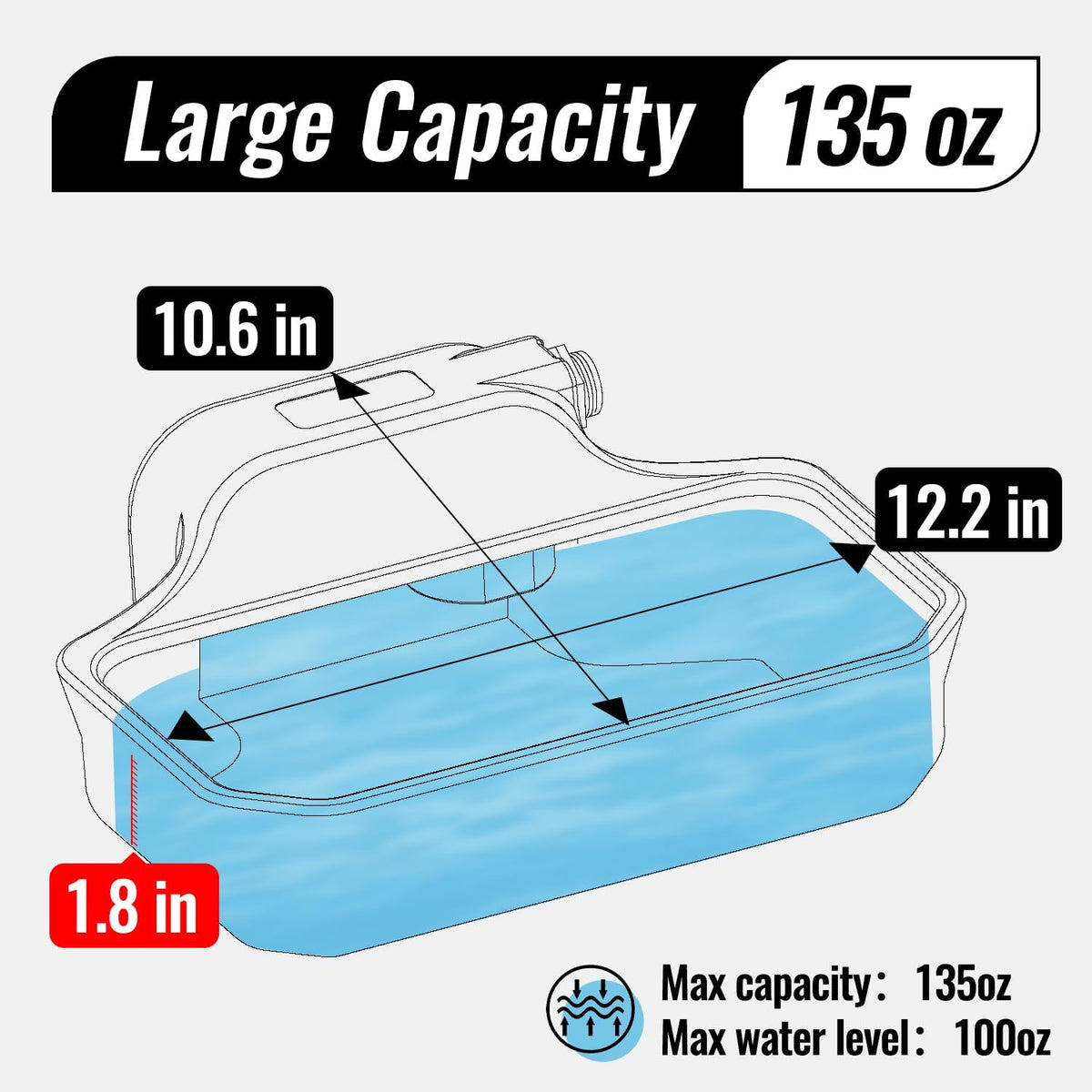 135OZ Automatic Water Dispenser for Dogs Patented Automatic Dog Water Bowl Fit 3/4'' GHT Male