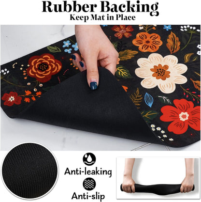 Dog Food Mats for Floors, Absorbent Quick Dry Pet Cat Food Mat, Dog Bowl Mats for Food and Water