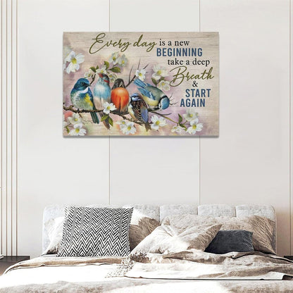 Bird Wall Art Farmhouse Flower Branch Pictures Rustic Country Birds Wall Decor Floral Canvas Print