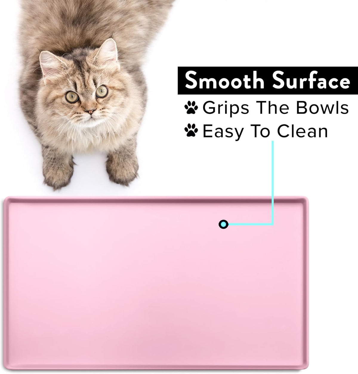 CatGuru Cat Food Mat, Small & Large Pet Feedingd Mat, 100% Waterproof Cat Mats for Food and Water