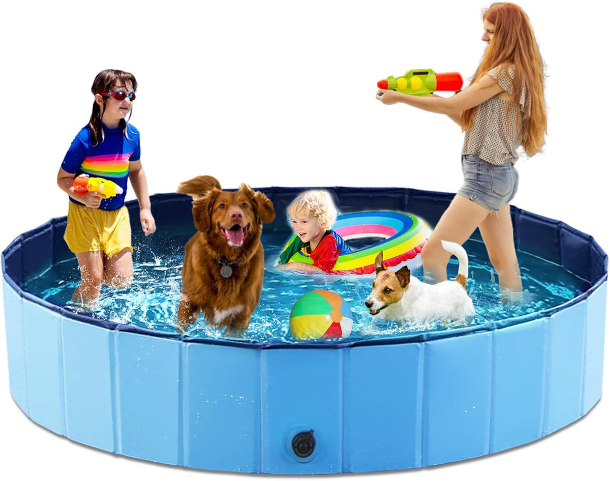 Jasonwell Foldable Dog Pool Collapsible Hard Plastic Dog Swimming Pool Portable Kiddie Pool Pet