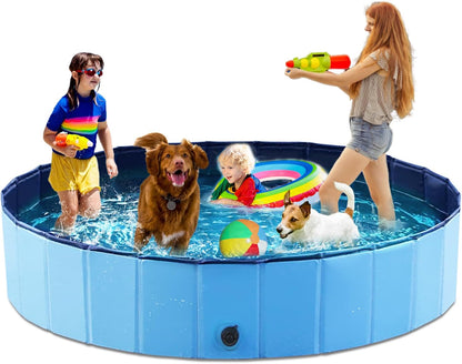 Jasonwell Foldable Dog Pool Collapsible Hard Plastic Dog Swimming Pool Portable Kiddie Pool Pet