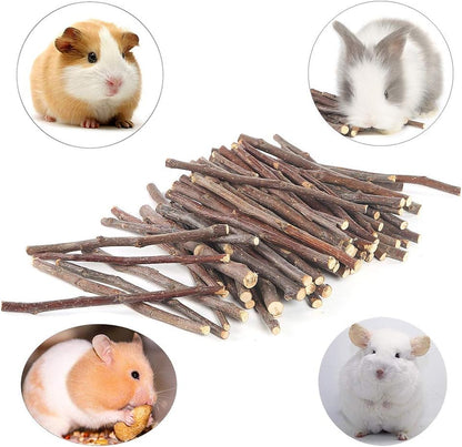 250g Apple Sticks Small Animals Molar Wood Treats Toys for Rabbits Chinchillas Guinea Pig Hamster