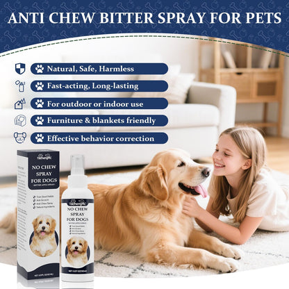 No Chew Spray for Dogs, 150 ml Bitter Apple Deterrent Spray to Stop Chewing, Licking and Biting on