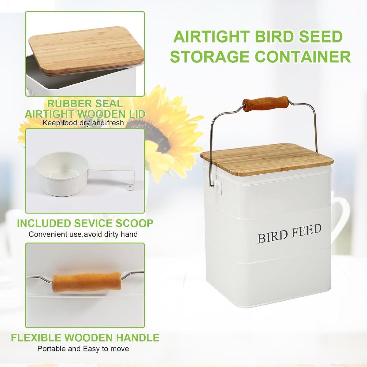 Bird Seeds storage container,Bird Seed Container,Metal food tin for Birds, pet snacks Canisters