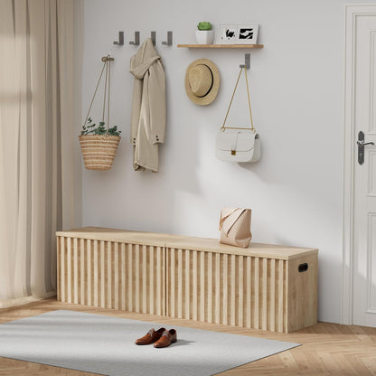 UEV Storage Bench Set of 2, 39.4" Wood Storage Trunk with 2 Safety Hinges, Sturdy Storage Chest