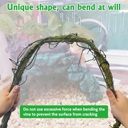 VCEPJH Large Reptile Vines Thick Terrarium Plants 118 Inches Long Flexible Climbing Branch Snake