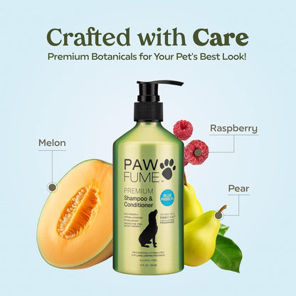 PAWFUME Dog Shampoo and Conditioner, Blue Ribbon, 2-Pack – Nourish & Detangle for a Silky Soft Coat