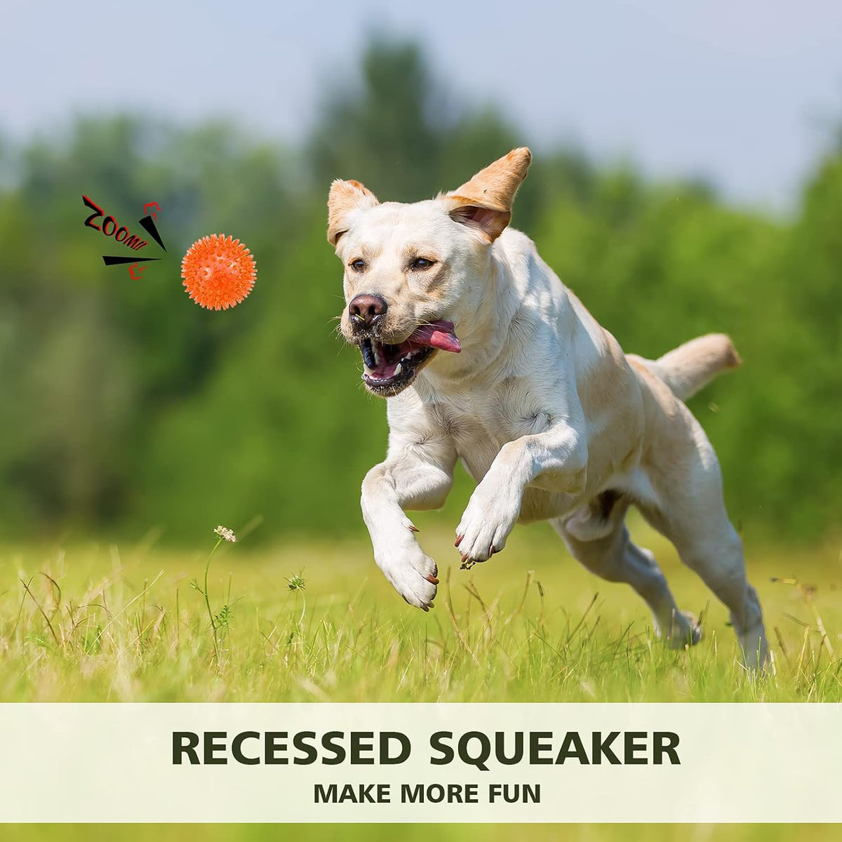 petizer 3-Pack 3.5” Squeaky Dog Toy Balls, Floating Dog Pool Balls, Spiky Dog Balls Water Toys