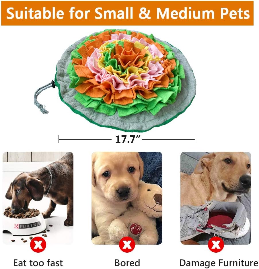 Snuffle Mat for Dogs, Interactive Foraging Puzzle Blanket, Nosework Feeding Bowl Sniffing Pad for