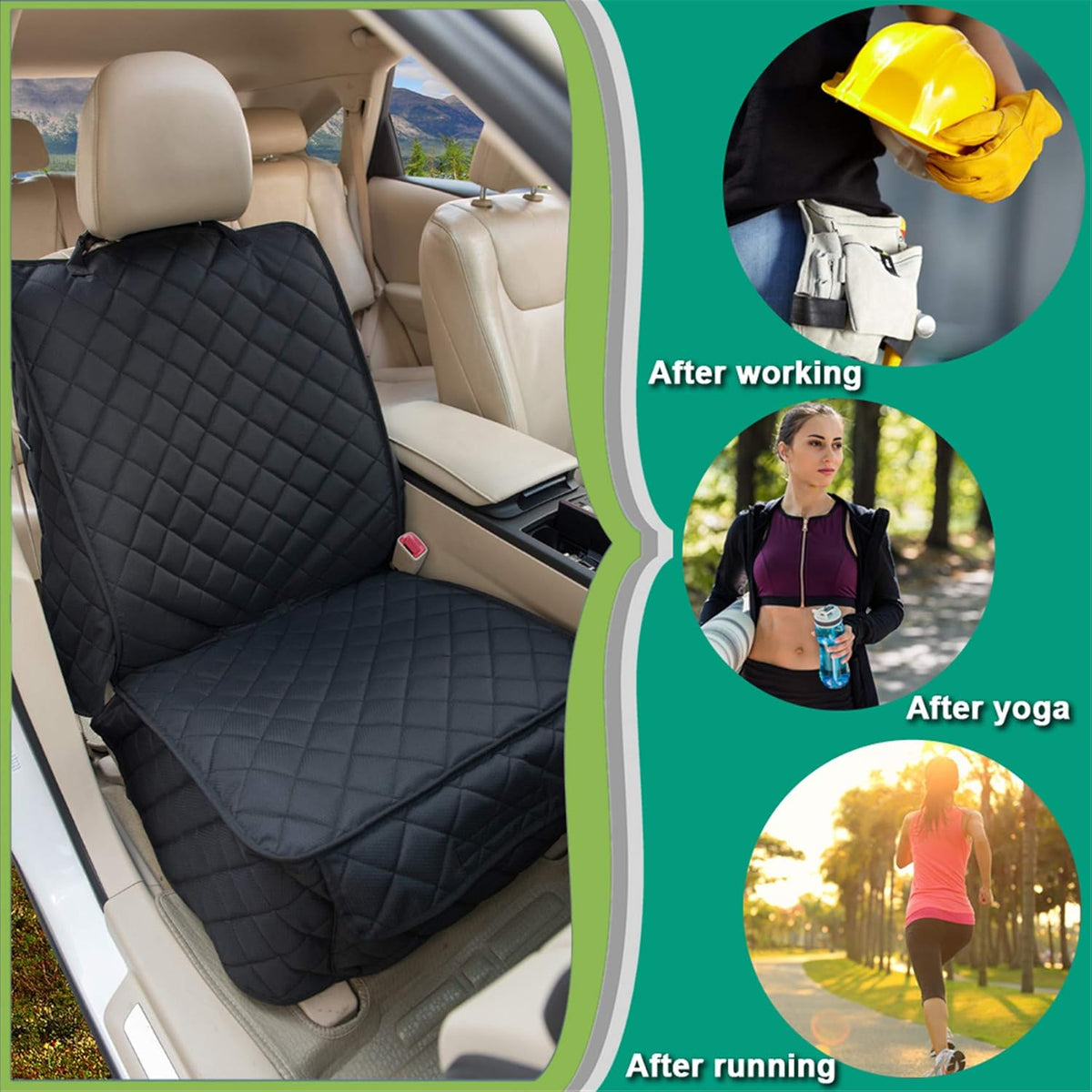 Waterproof Front Seat Cover Dog Car Seat Covers Nonslip and Full Protection with Side Flaps Fits