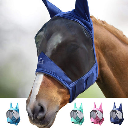 Harrison Howard CareMaster Pro Luminous Horse Fly Mask Large Eye Space Standard with Ears UV