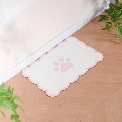 Ralxion Scalloped Dog Feeding Mat, Absorbent Mats for Dog Food and Water Bowl, Dispenser, Cute