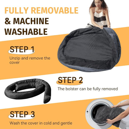 Orthopedic Waterproof Large Dog Bed: Washable Dog Bed with Bolsters - XXL Orthopedic Removable