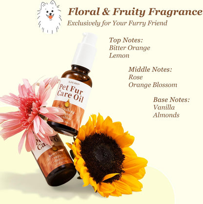 Pet Fur Care Oil - Detangles, Reduces Shedding - Adds Shine with Collagen & Natural Oils - Leave-in