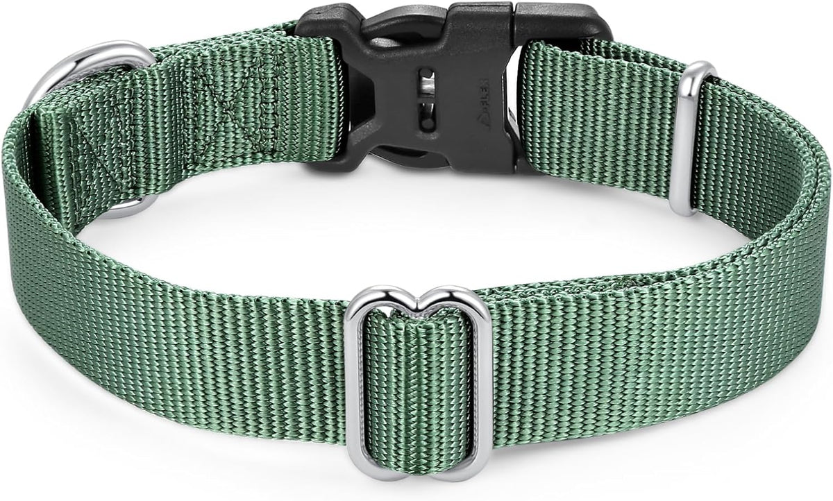Mikivery Nylon Dog Collar with Quick Release Buckle Soft Adjustable Sturdy for Small Medium Large